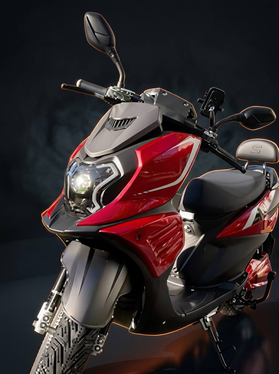 Moto elétrica vermelha da Thunder Eletric